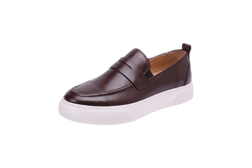 Lorentin 4242 FYK modeli kahve hakiki deri loafer, tokalı tasarım