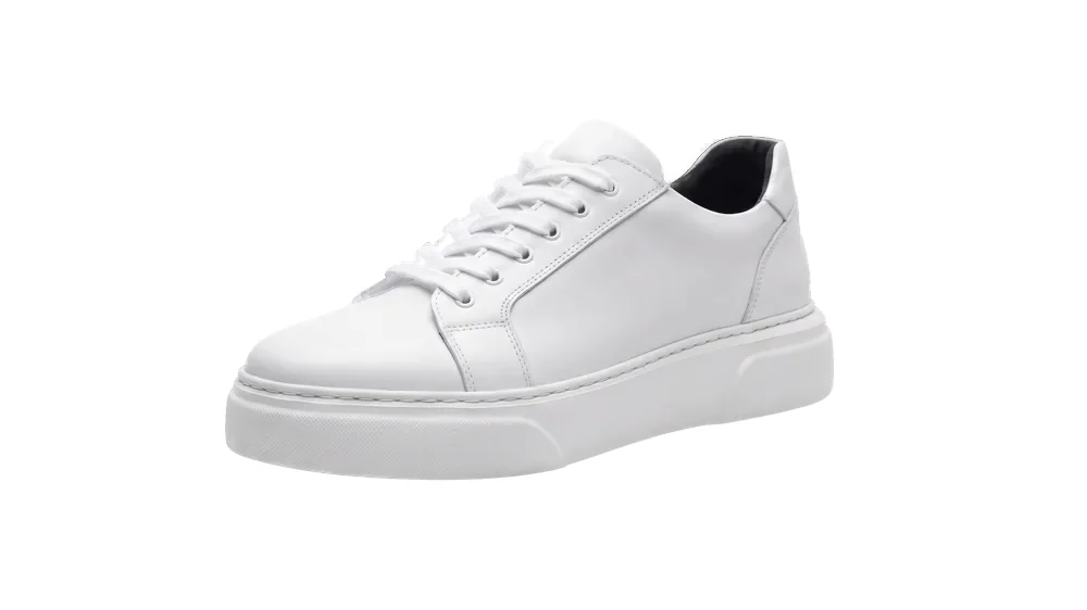 Lorentin 1500 modeli beyaz hakiki deri sneaker, temiz siluet